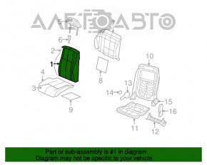 Scaun de pasager Jeep Patriot 11-17 fără airbag, manual, material textil negru