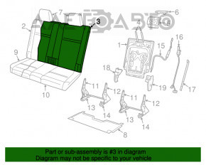 Rândul din spate al scaunelor, al treilea rând, Dodge Journey 11 - material textil bej, necesită curățare chimică.