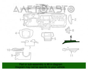 Capacul panoului frontal dreapta Dodge Durango 11-17 gri zgarieturi