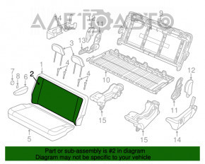 Rândul din spate al scaunelor, al doilea rând, pentru Dodge Grand Caravan 11-20, material textil, gri, pentru curățare