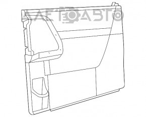 Capacul ușii spate stânga Dodge Grand Caravan 11-20 gri cu inserție neagră, zgârieturi, fixare strânsă.