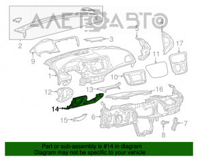 Capacul genunchiului șoferului Chrysler 200 15-17 negru