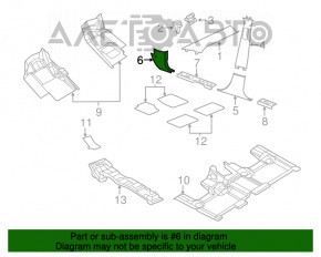 Накладка передней стойки нижняя левая Jeep Grand Cherokee WK2 14-21 беж