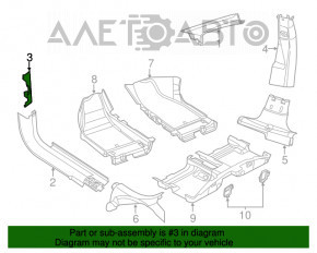 Capacul amortizorului din față dreapta inferioară Dodge Dart 13-16 negru