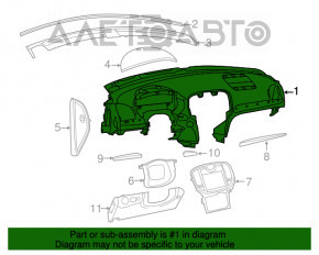 Торпедо передняя панель без AIRBAG Chrysler 300 11-14 дорест черн