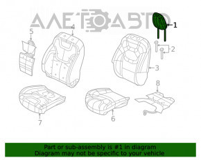 Pernele de cap din față dreapta pentru Jeep Cherokee KL 14- piele neagră.