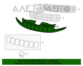 Решетка радиатора grill Jeep Grand Cherokee WK2 14-16 в сборе жалюзи