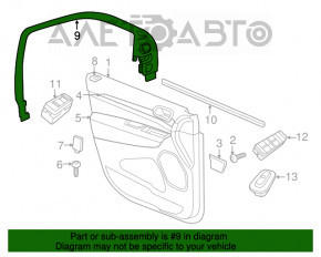 Grila ușii din față dreapta Jeep Grand Cherokee WK2 11-21 pentru difuzor.