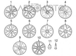 Roată de 18 inch pentru Dodge Challenger 15-19, tip de restaurare 1, cu bordură, vopsită.