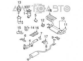 Tubul de admisie cu catalizator pentru Nissan Murano z50 03-08