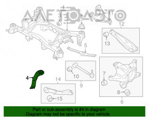 Capacul spate al barei de protecție stânga Subaru Outback 15-19 ruginit