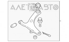 Рычаг нижний передний левый Subaru Forester 19- SK с шаровой опорой, ржавый, потрескан сайлент