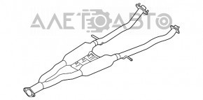 Выпускная трасса средняя часть зад Infiniti Q50 14- RWD