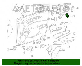 Controlul geamului electric din spatele stânga Mercedes CLA 14-19 negru cu crom, automat