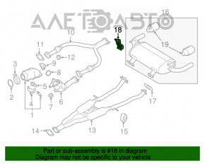 Suport de evacuare dreapta pentru Infiniti Q50 14- RWD 3.7