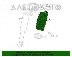 Arc spate dreapta Cadillac ATS 13- rwd rigiditate galben. alb. verde