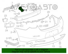 Кронштейн заднего бампера левый Chevrolet Malibu 13-15