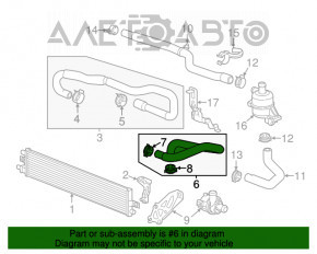 Furtunul de răcire a radiatorului invertorului stâng pentru Chevrolet Malibu 13-15 hibrid.