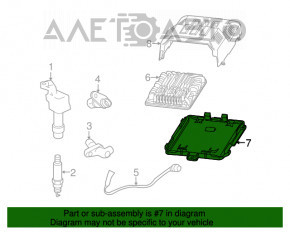 Corpul ECU al calculatorului motorului partea de jos a GMC Terrain 10-17