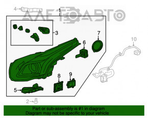 Far stânga față asamblată Cadillac CTS 14- halogen LED