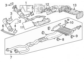 Коллектор выпускной левый с катализатором Cadillac CTS 14- 3.6