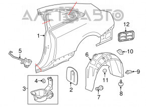 Corpul capacului rezervorului de combustibil Cadillac ATS 13-