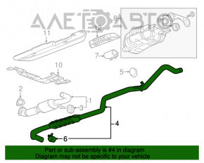 Tubulatura intermediară cu rezonatorul din spate pentru Chevrolet Volt 11-15