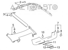 Capacul portbagajului superior al Chevrolet Volt 11-15 negru.