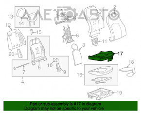 Пассажирское сидение Cadillac CTS 14- без airbag, электро, кожа черн, нет кнопок управления