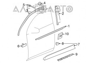 Молдинг дверь-стекло центральный передний правый GMC Terrain 10-17 хром