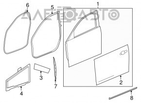 Уплотнитель двери передней левой Cadillac CTS 14-