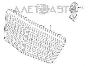 Grila radiatorului Mercedes W211 pre-restyling.