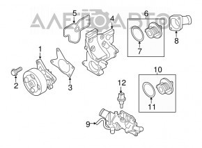 Corpul termostatului Nissan Sentra 13-19 1.8 metalic cu pompă