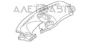 Panoul frontal al torpedo-ului fără AIRBAG Mercedes W211, negru, restaurat.