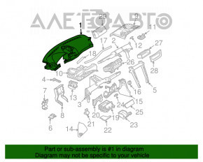 Panoul frontal al torpedo-ului fără AIRBAG Mercedes W211, negru, restaurat