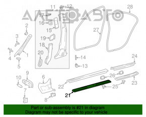 Capacul pragului exterior din metal, partea din față stânga, Mercedes W211.