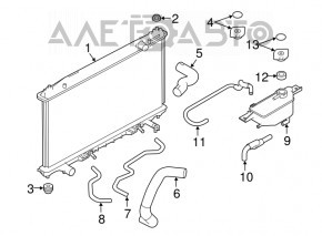 Radiatorul de răcire a apei pentru Infiniti Q50 14-15 3.7 are un fiting rupt.