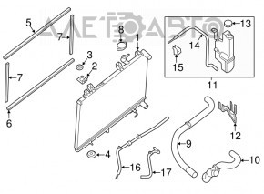 Radiatorul de răcire a apei Nissan Murano z52 15-