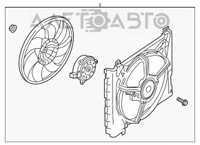 Difuzorul capacului radiatorului asamblat pentru Nissan Versa Note 13-19 CVT