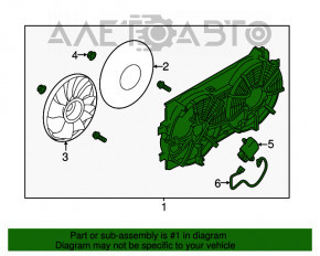 Difuzorul carcasei radiatorului asamblat Nissan Leaf 13-17 S