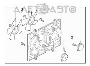 Motorul ventilatorului de răcire Nissan Versa Note 13-19, cutie de viteze automată, manuală