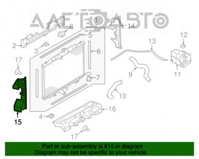 Deflector radiator stânga Nissan Rogue 14-16