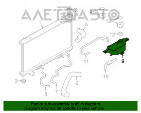 Recipientul de expansiune al sistemului de răcire pentru Infiniti Q50 14- 3.7, 3.5 cu capac