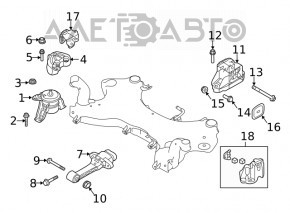 Pernele cutiei de viteze automate stânga Hyundai Tucson 16-20 2.0 2.4 awd