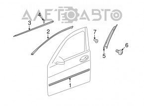 Молдинг дверь-стекло центральный передний левый Mercedes W221