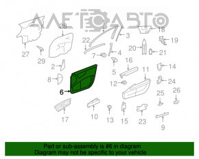 Обшивка двери карточка с карманом передняя левая Mercedes W221