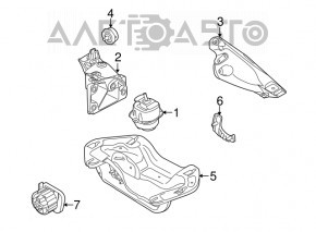 Подушка двигателя левая BMW X5 F15 14-18 N55