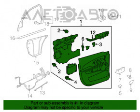 Capacul ușii, cartela din față dreapta GMC Terrain 12-17 negru