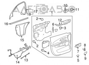 Capacul ușii, cartela din față dreapta GMC Terrain 12-17 negru