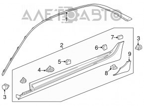 Capota dreapta deasupra usilor Cadillac CTS 14- crom